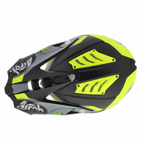 Airoh Helm Aviator 3 AMS² Glory mat zwart grijs fluo geel