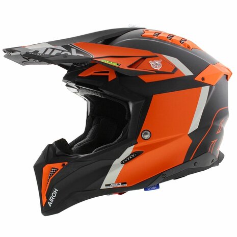 Airoh Helm Aviator 3 AMS&sup2; Glory mat zwart oranje