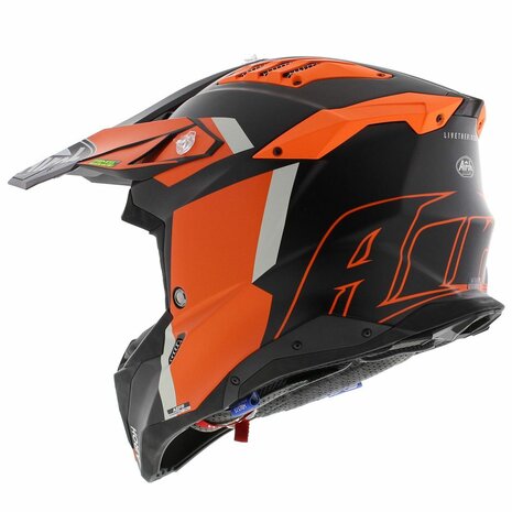 Airoh Helm Aviator 3 AMS&sup2; Glory mat zwart oranje