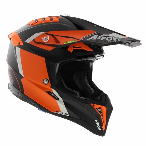 Airoh Helm Aviator 3 AMS&sup2; Glory mat zwart oranje