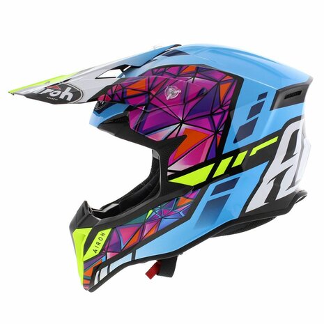 Airoh Wraap crosshelm Diamond glans blauw roze