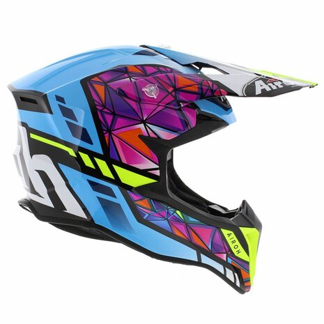 Airoh Wraap crosshelm Diamond glans blauw roze