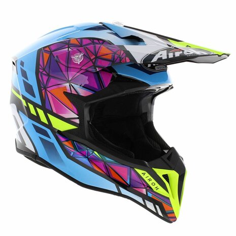 Airoh Wraap crosshelm Diamond glans blauw roze
