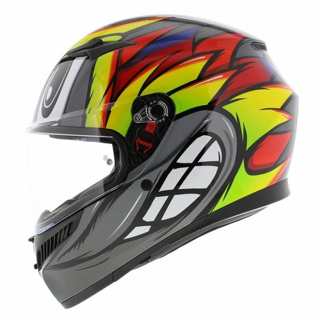 AGV K3 motorhelm Birdy 2.0 grijs geel rood