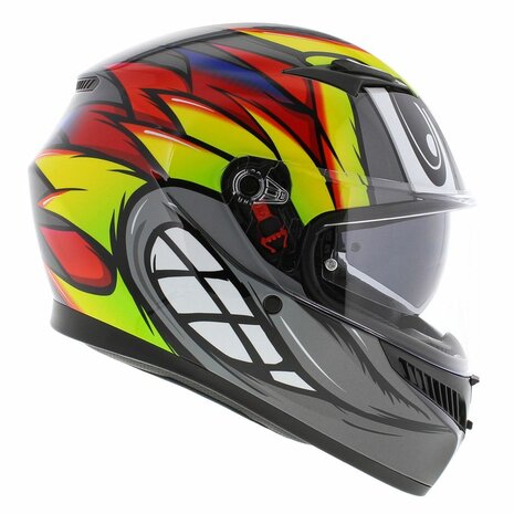 AGV K3 motorhelm Birdy 2.0 grijs geel rood