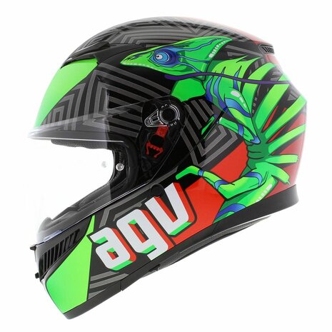 AGV K3 motorhelm Kameleon zwart rood groen