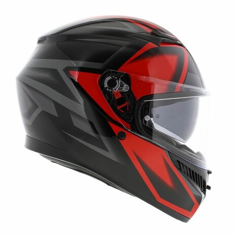 AGV K3 motorhelm Compound glans zwart rood