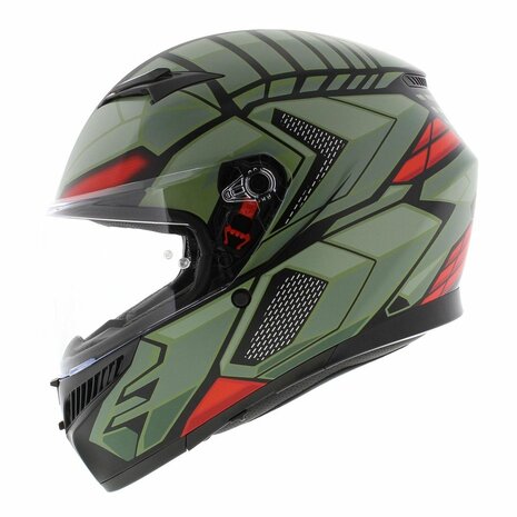 AGV K3 motorhelm Decept mat zwart groen rood - Maat XXL