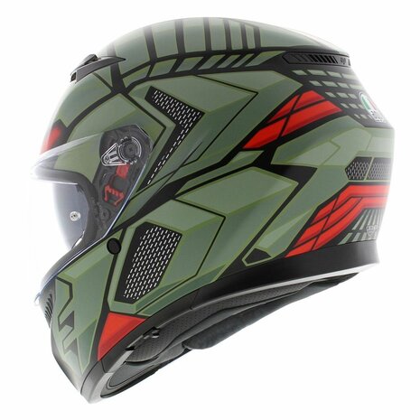 AGV K3 motorhelm Decept mat zwart groen rood - Maat XXL