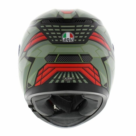 AGV K3 motorhelm Decept mat zwart groen rood - Maat XXL