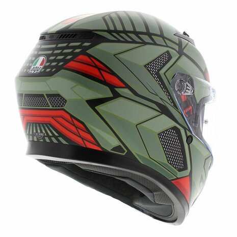 AGV K3 motorhelm Decept mat zwart groen rood - Maat XXL