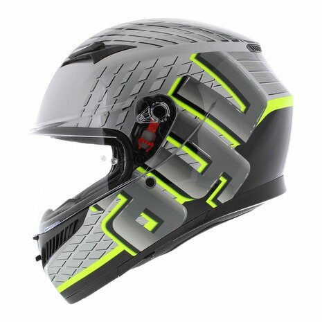 AGV K3 motorhelm Fortify grijs zwart fluo geel