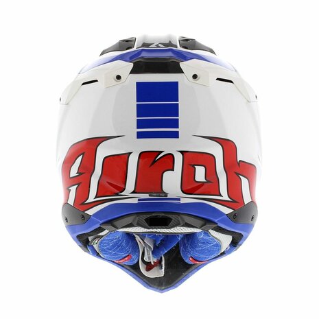 Airoh Helm Aviator 3 AMS&sup2; Push glans wit blauw rood