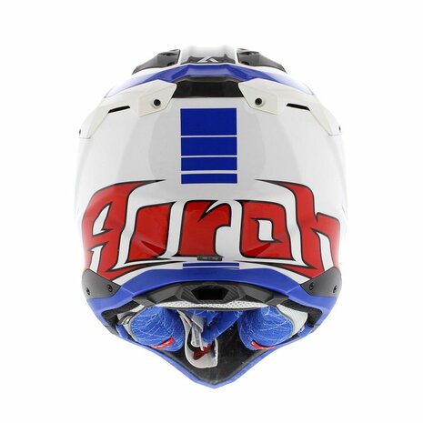 Airoh Helm Aviator 3 AMS&sup2; Push glans wit blauw rood - Maat S