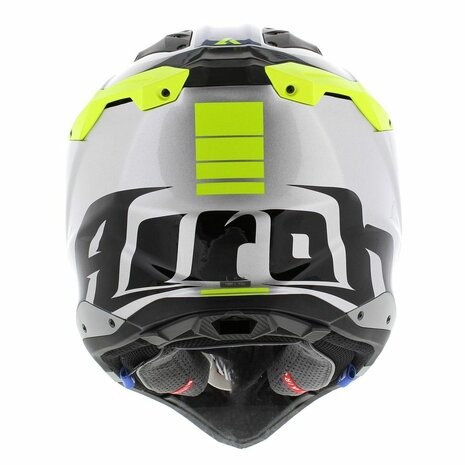 Airoh Helm Aviator 3 AMS&sup2; Push glans grijs blauw geel