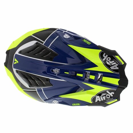 Airoh Helm Aviator 3 AMS&sup2; Push glans grijs blauw geel