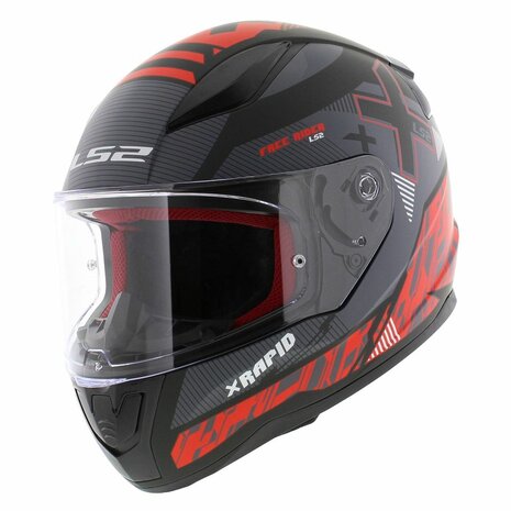 LS2 FF353 Rapid Helm Xtreet mat zwart rood
