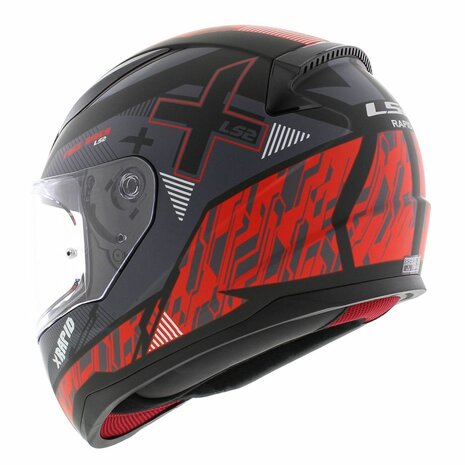 LS2 FF353 Rapid Helm Xtreet mat zwart rood