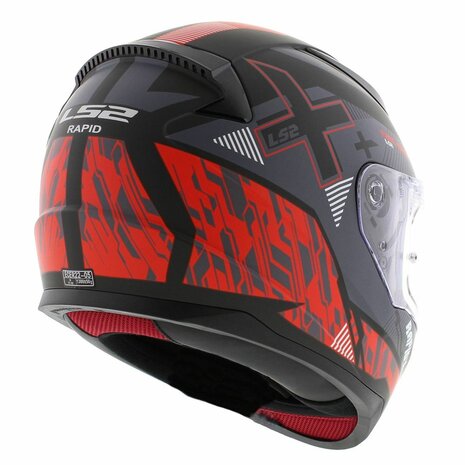 LS2 FF353 Rapid Helm Xtreet mat zwart rood