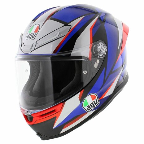 AGV K6 S Slashcut Motorhelm Wit Blauw Rood