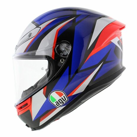 AGV K6 S Slashcut Motorhelm Wit Blauw Rood