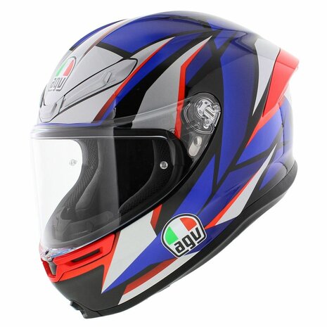 AGV K6 S Slashcut Motorhelm Wit Blauw Rood