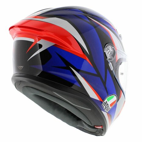 AGV K6 S Slashcut Motorhelm Wit Blauw Rood