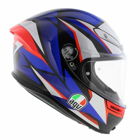 AGV K6 S Slashcut Motorhelm Wit Blauw Rood