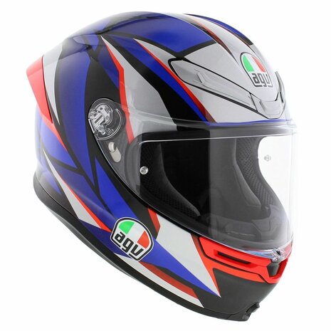 AGV K6 S Slashcut Motorhelm Wit Blauw Rood