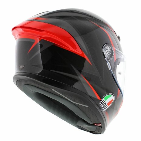 AGV K6 S Slashcut Motorhelm Zwart Grijs Rood