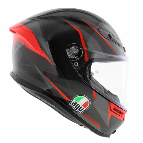 AGV K6 S Slashcut Motorhelm Zwart Grijs Rood