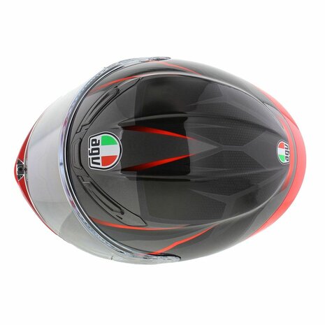 AGV K6 S Slashcut Motorhelm Zwart Grijs Rood