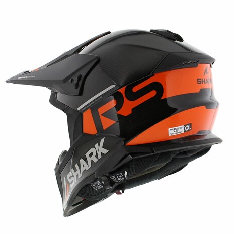 Shark Varial RS Carbon Flair crosshelm zwart oranje - Maat XXL