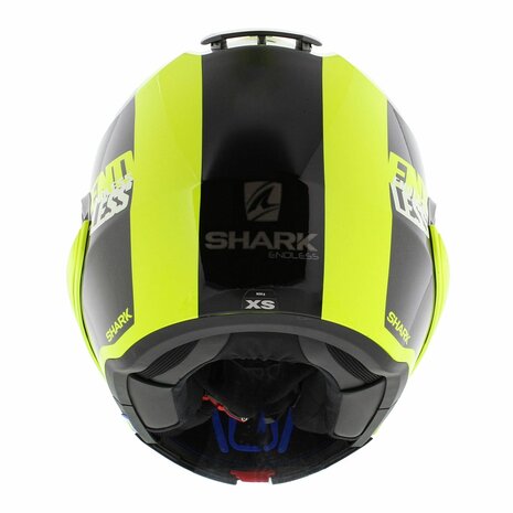 Shark Evo ES Endless systeemhelm motor helm glans geel zwart zilver