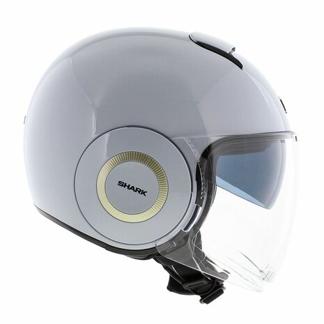 Shark Nano jethelm glans wit zilver - Maat XS