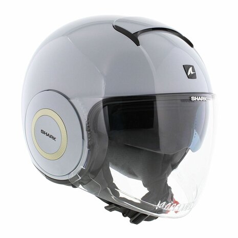 Shark Nano jethelm glans wit zilver - Maat XS