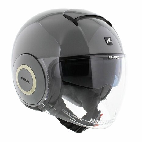 Shark Nano jethelm glans gun zilver - Maat XS