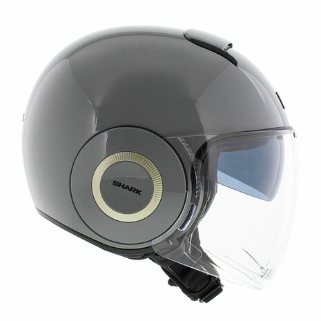 Shark Nano jethelm glans gun zilver - Maat XS