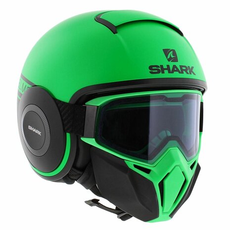 Shark Helm Street Drak Neon serie mat groen zwart