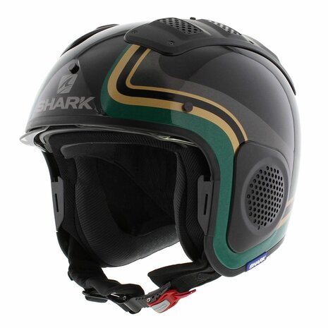 Shark X-Drak Trial Helm Hister glans zwart groen goud