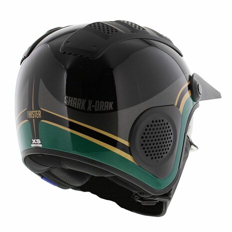 Shark X-Drak Trial Helm Hister glans zwart groen goud