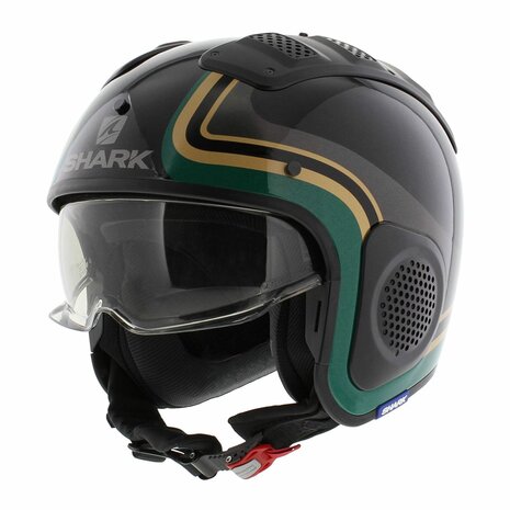 Shark X-Drak Trial Helm Hister glans zwart groen goud