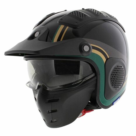 Shark X-Drak Trial Helm Hister glans zwart groen goud