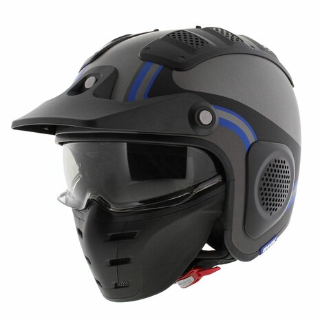 Shark X-Drak Trial Helm Hister mat antraciet zwart blauw