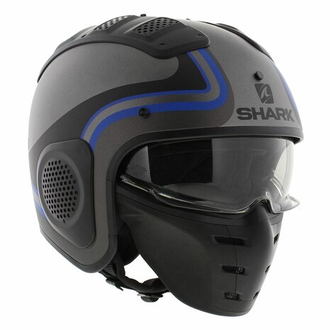 Shark X-Drak Trial Helm Hister mat antraciet zwart blauw