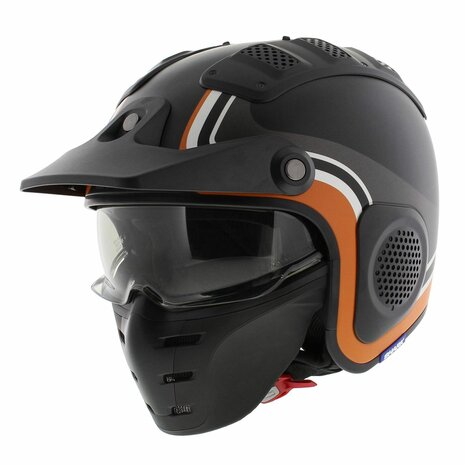 Shark X-Drak Trial Helm Hister mat zwart antraciet oranje