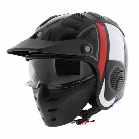 Shark X-Drak Trial Helm Terrence glans zwart wit rood - Maat XS