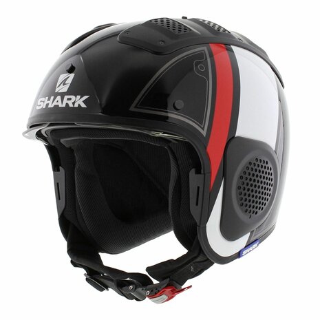 Shark X-Drak Trial Helm Terrence glans zwart wit rood - Maat XS