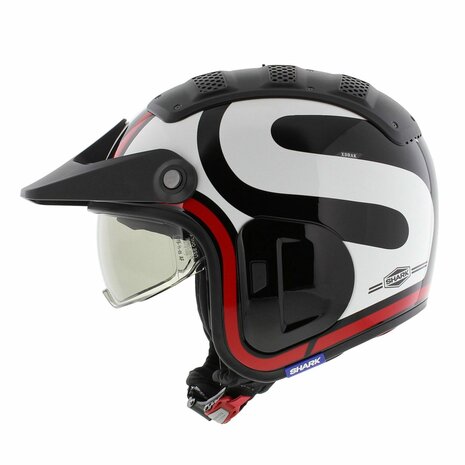 Shark X-Drak 2 Trial Helm Thrust-R glans zwart wit rood - Maat XS