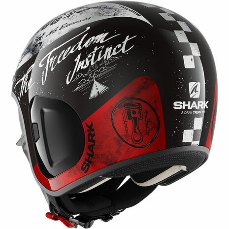 Shark S-Drak 2 Helm Tripp In glans zwart wit rood - Maat XS